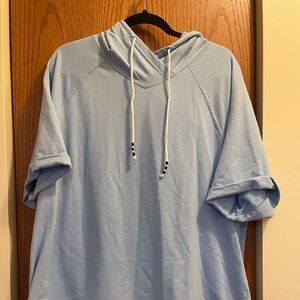 Short sleeve hood sweatshirt